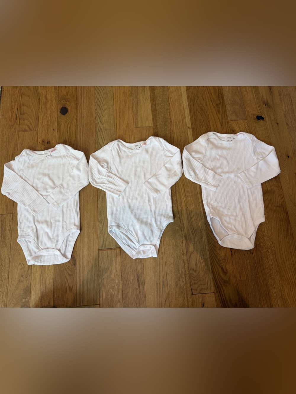 ✨ Zara Girls Ribbed Long Sleeve Onesie Bundle of 3, Size 2-3 Years✨